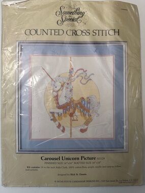 Carousel Unicorn Counted Cross Stitch kit Candamar designs